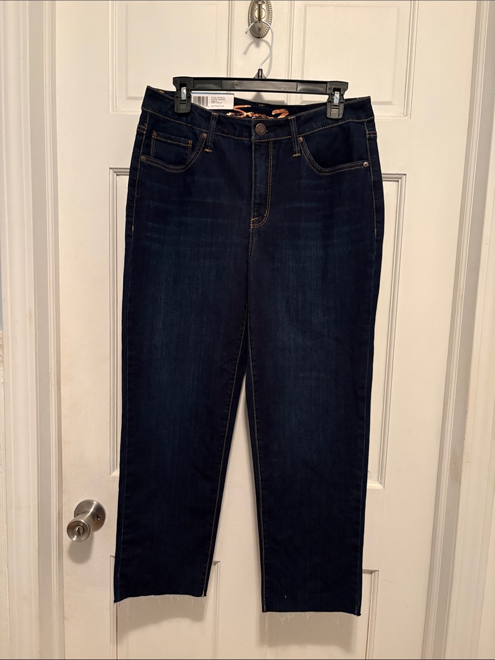 Seven 7 Dark Wash Women's Straight Leg Jeans - Navy Blue size 10 NWT